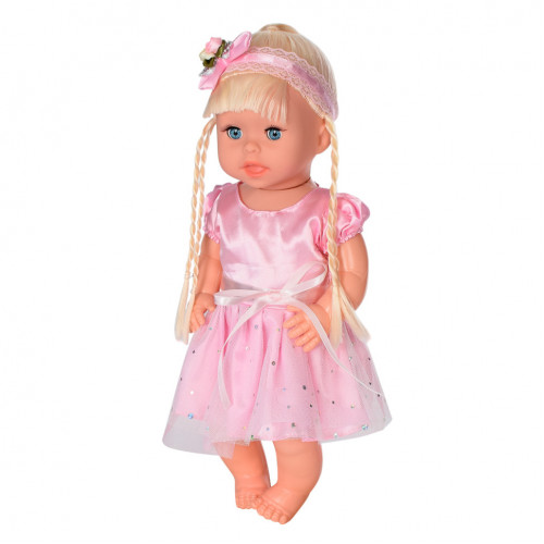 Дитяча лялька Яринка Bambi M 5603 українською мовою (Рожеве плаття з бісером)