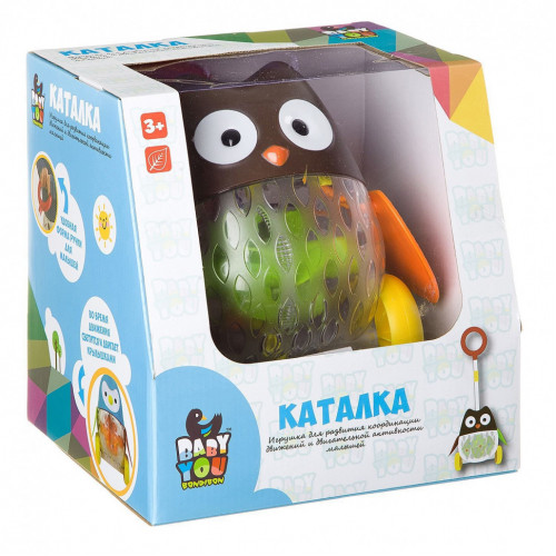 Детская игрушечная каталка 1601ABC с подсветкой Сова