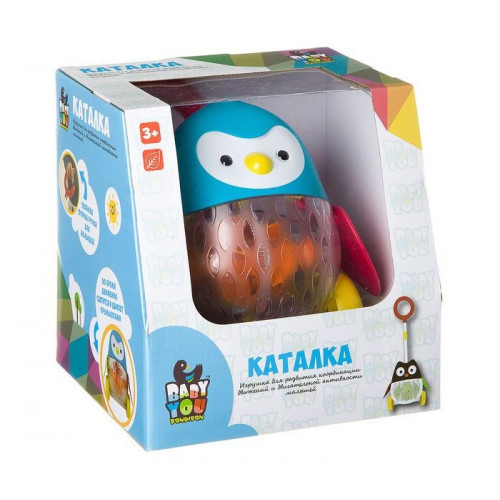Детская игрушечная каталка 1601ABC с подсветкой Пингвин