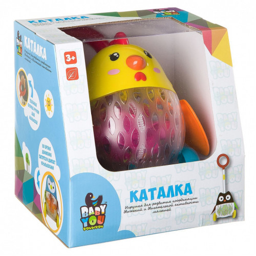 Детская игрушечная каталка 1601ABC с подсветкой Цыпленок