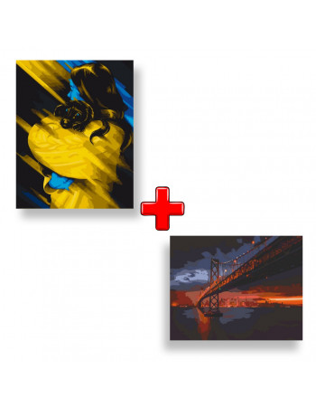 Набор картин по номерам 2 в 1 'Взгляд дружбы' 40х50 10401-AC и 'Golden Gate Bridge' 40х50 11003-AC
