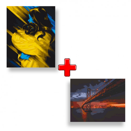 Набор картин по номерам 2 в 1 'Взгляд дружбы' 40х50 10401-AC и 'Golden Gate Bridge' 40х50 11003-AC