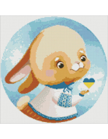Алмазная мозаика 'Зайка' © Екатерина Валерьева AMO7432 Идейка 40х40см