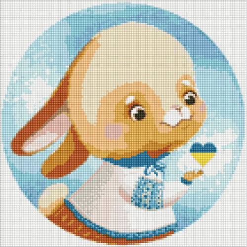 Алмазная мозаика 'Зайка' © Екатерина Валерьева AMO7432 Идейка 40х40см