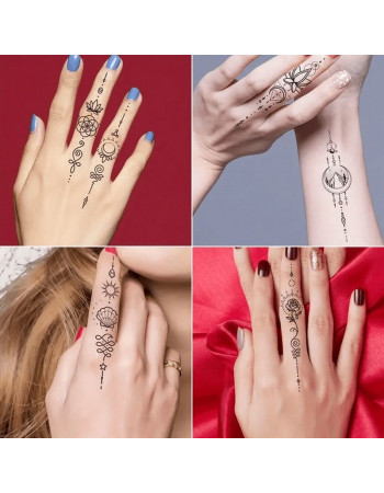 Набор детских временных тату 'Черные мини №2' black-tattoo-mini-set-2-3, 30 штук по 9,5*5,5 см