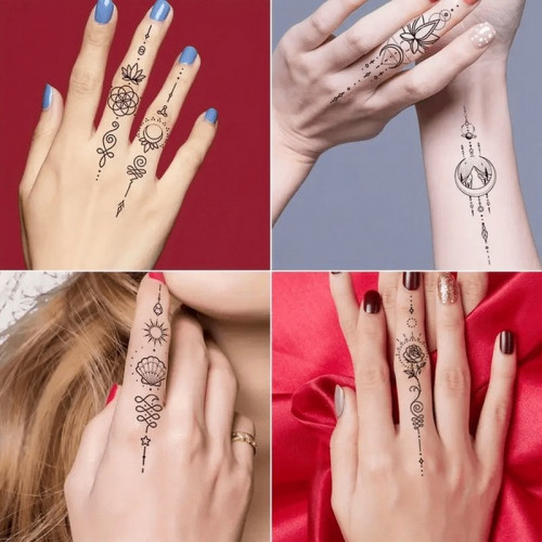 Набор детских временных тату 'Черные мини №2' black-tattoo-mini-set-2-3, 30 штук по 9,5*5,5 см