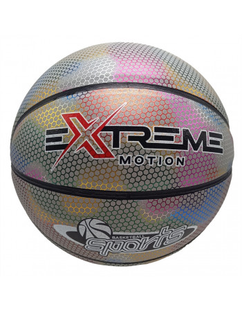 Мяч баскетбольный Extreme Motion BB2208(White) № 7 светоотражающий