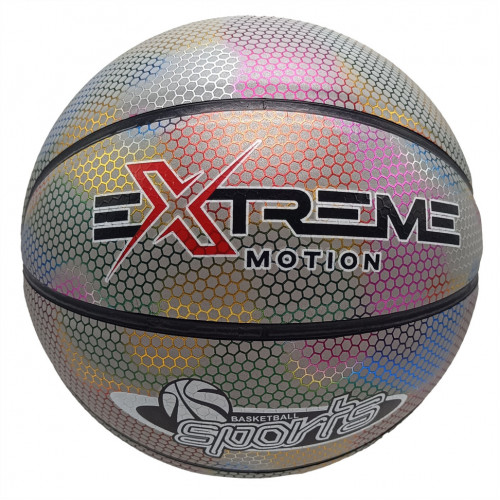 Мяч баскетбольный Extreme Motion BB2208(White) № 7 светоотражающий
