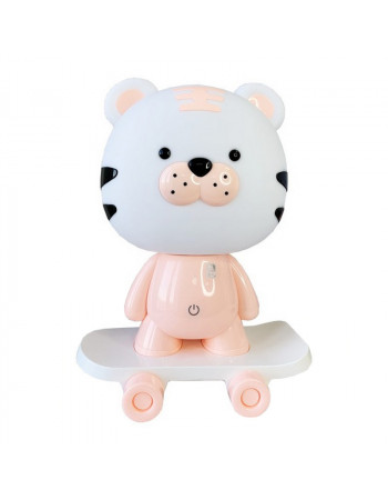 Ночник детский «Тигр на скейте» MGZ-1408(Pink) сетевой, питание от USB