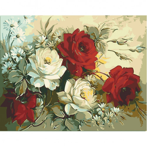 Картина по номерам без подрамника 'Помпезные розы' Art Craft 13031-ACNF 40х50 см