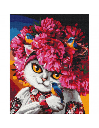 Картина по номерам 'Цветущая кошка' ©Марианна Пащук Brushme BS53223 40х50 см