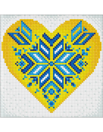 Алмазная мозаика без подрамника 'Украина в сердце' ©Mariia Davydova AMC7682 20х20 см