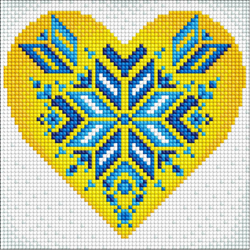 Алмазная мозаика без подрамника 'Украина в сердце' ©Mariia Davydova AMC7682 20х20 см