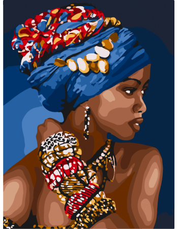 Картина по номерам 'African woman' 10369-NN 30х40 см