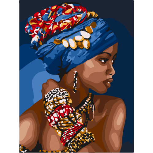Картина по номерам 'African woman' 10369-NN 30х40 см