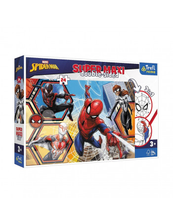 Детские пазлы SUPER МАХІ Marvel 'В атаку' Trefl 41006 24 элемента, с раскраской