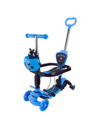 Самокат детский 3-х колесный Scooter Children's SC2501(Blue) 3в1 светящиеся колеса, синий