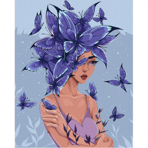 Картина по номерам 'Мысли-бабочки' ©lien_illustration Идейка KHO2585 40х50 см
