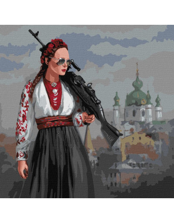 Картина по номерам 'Красавица' терпеть не будет!' Идейка KHO4869 40х40см