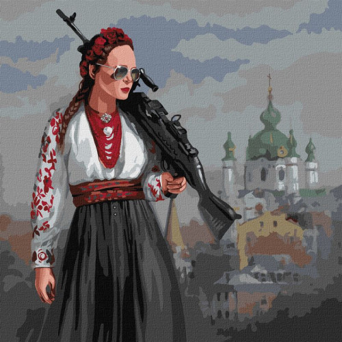 Картина по номерам 'Красавица' терпеть не будет!' Идейка KHO4869 40х40см
