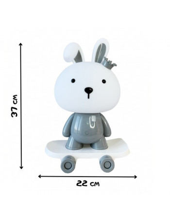 Ночник детский «Зайчик на скейте» MGZ-1407(Grey) питание от USB
