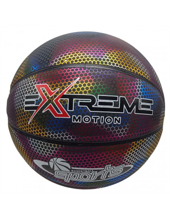 Мяч баскетбольный Extreme Motion BB2208(Black) № 7 светоотражающий