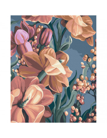 Картина по номерам 'Стилизованная матиола. Диптих 2' © Yana Biluhina Brushme BS53926 40x50 см