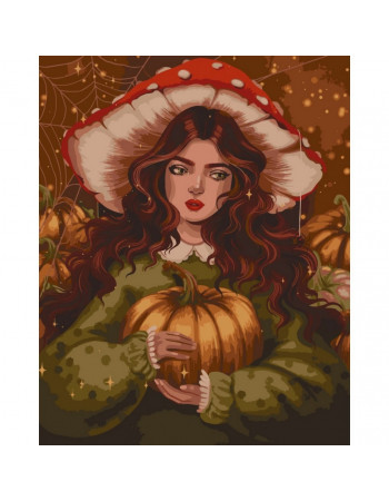 Картина по номерам 'Девушка осень' @POLLYPOPOP92 10065-AC 40x50 см
