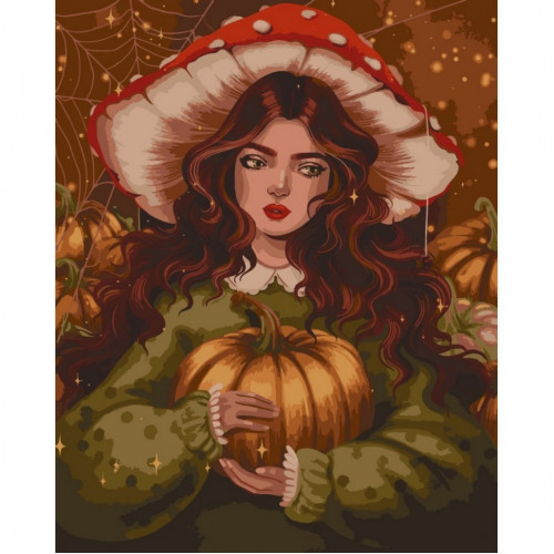Картина по номерам 'Девушка осень' @POLLYPOPOP92 10065-AC 40x50 см