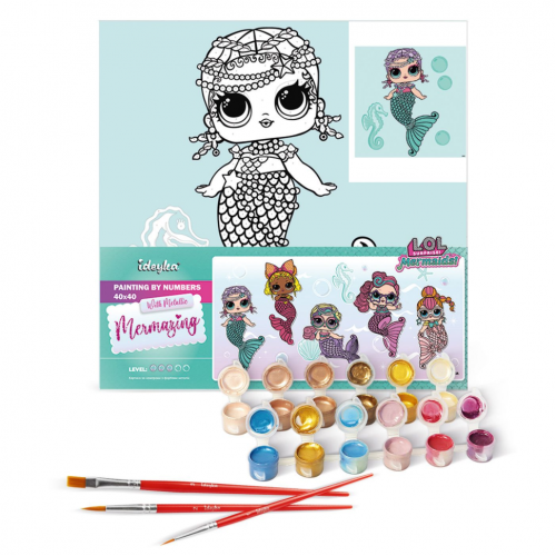 Картина по номерам 'L.O.L. Surprise! Mermaids Merbaby' KHO6262, 40х40 см