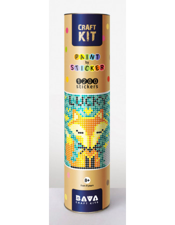 Картина по номерам стикерами в тубусе 'Лисичка' 1200 стикеров. 1838, 33х48 см