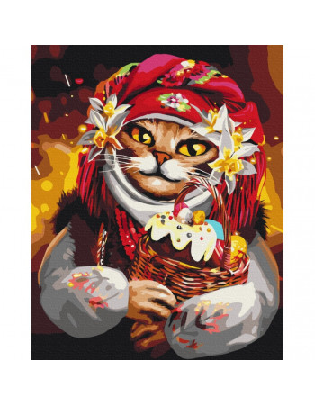 Картина по номерам 'Пасхальная кошка' © Марианна Пащук BS53428  Brushme 40х50 см