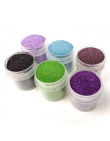Набор глиттера для био-тату 'Большой № 4' glitter-set-big-6x-4, 6 штук по 12 мл