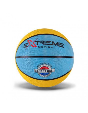 Мяч баскетбольный Extreme Motion BB1485 № 7, 520 грамм Желто-голубой