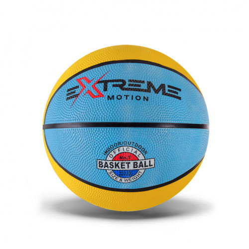 Мяч баскетбольный Extreme Motion BB1485 № 7, 520 грамм Желто-голубой