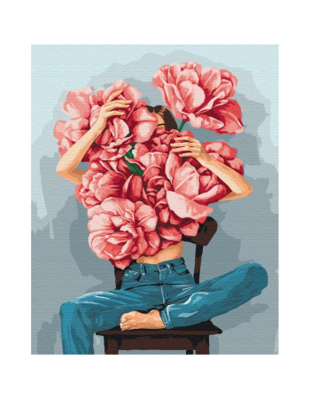 Картина по номерам 'Пионы в объятиях' @Mykhailyshyna Daria Brushme BS52115 40х50 см
