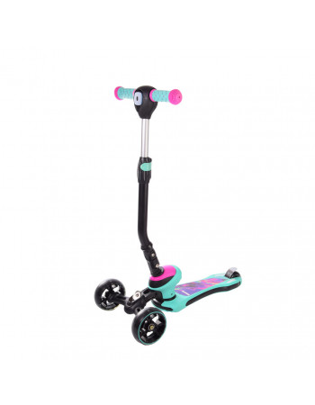 Детский складной самокат Bambi SC21003 с фонариком Бирюзовый