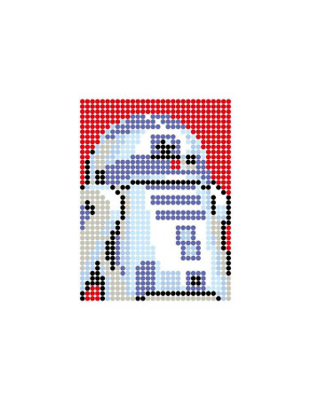Картина по номерам стикерами в тубусе 'Робот синий' (R2D2) , 1200 стикеров 1876, 33х48 см
