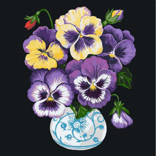 Картина по номерам 'Анютины глазки' ©kovtun_olga_art KHO3218 40х40 см
