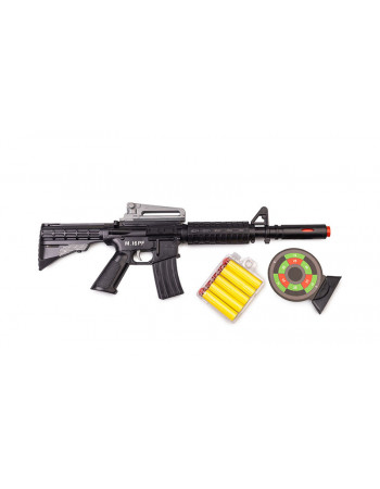 Игрушечный автомат с мягкими пулями M16 PF Golden Gun 910GG Черный