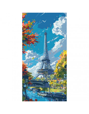 Картина по номерам 'Eiffel Tower' 11571-AC 40х80 см