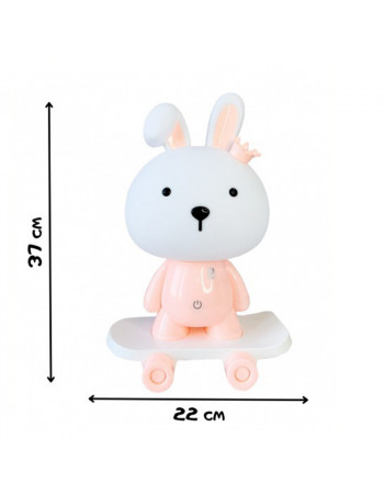 Ночник детский «Зайчик на скейте» MGZ-1407(Pink) питание от USB