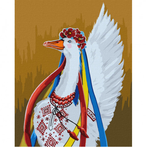 Картина по номерам 'Патриотическая гусыня' ©Светлана Теренчук KHO4354 40х50 см