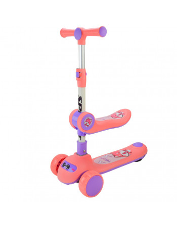 Самокат детский 3-х колесный SC2422(Pink) 3в1 светящиеся колеса, розовый