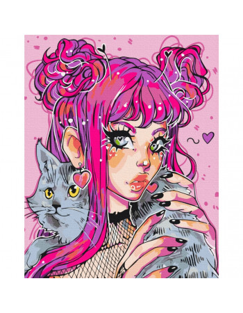 Картина по номерам 'Кошачий взгляд' @ nila_art_art BS53522  Brushme 40х50 см