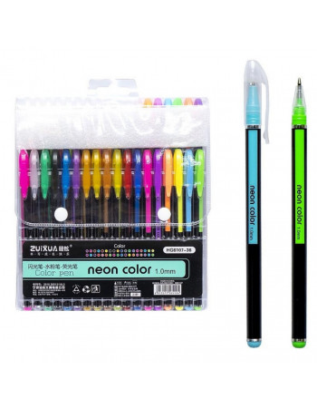 Набор гелевых ручек 'Neon color' HG6107-36, 36 цветов