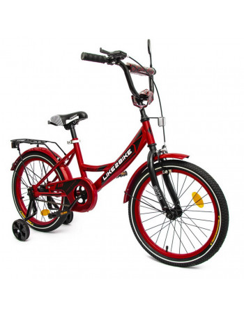 Велосипед детский 2-х колесный 18'' 211801 (RL7T) Like2bike Sky, бордовый, рама сталь, со звонком