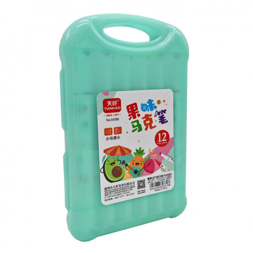 Набор фломастеров 12 цветов M388-12 ароматизированные Бирюзовый