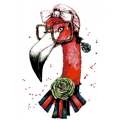 Картина по номерам. Rosa „Fashion Flamingo“ 35х45см N00013207