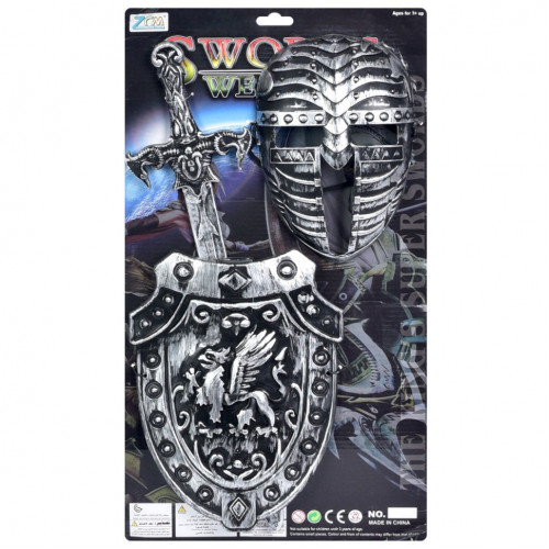 Детский игрушечный набор 'Рыцарская амуниция' 921-14BD(Silver) меч 49 см, щит, маска